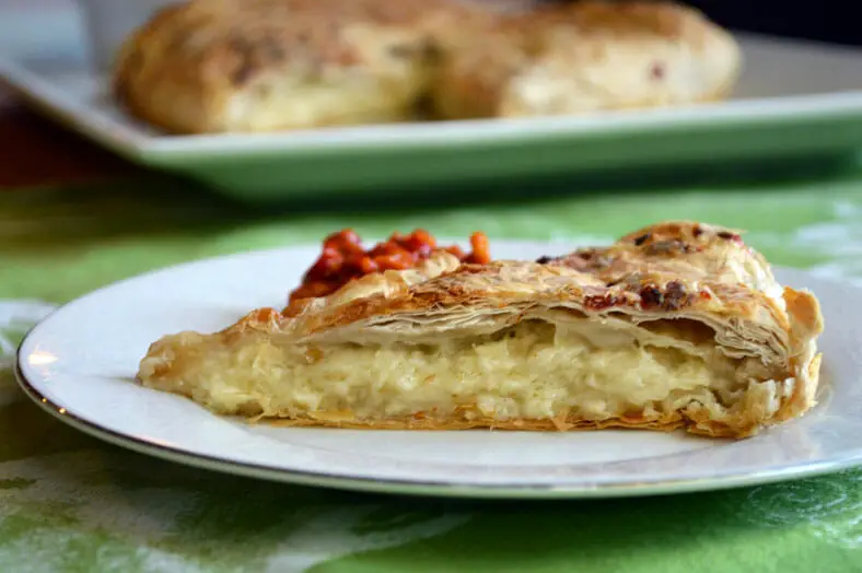 The final version of your Gibanica (Serbian cheese pie). Enjoy a slice!