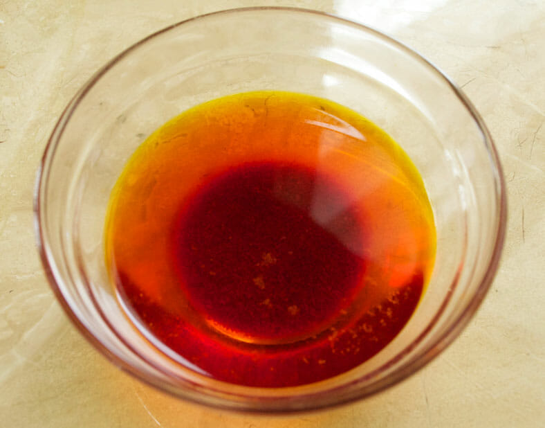 Saffron water for the rice dish