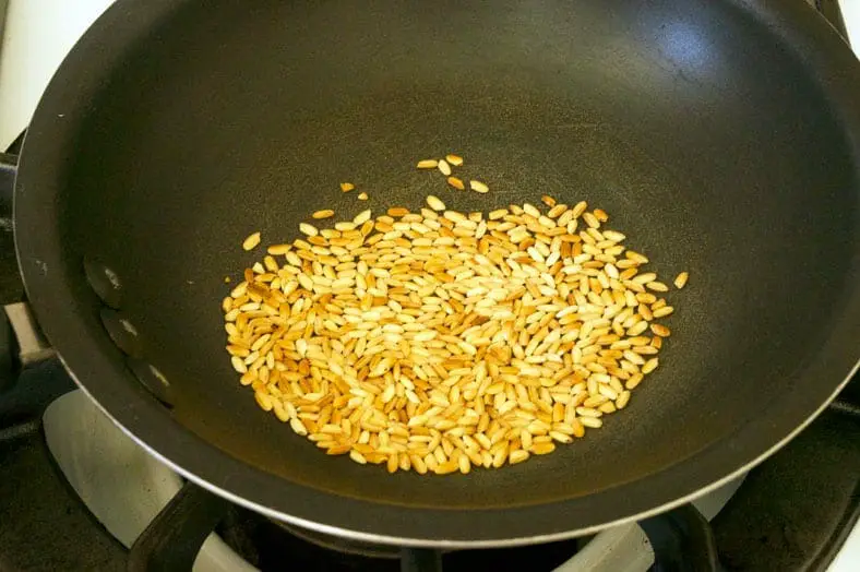 Roasting of rice