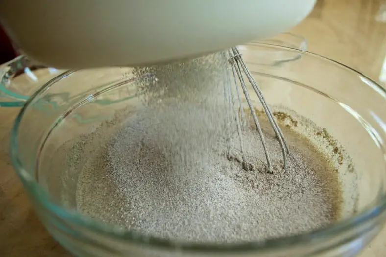 Adding buckwheat flour into the batter