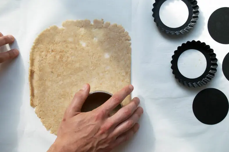 Cutting the crust for the bottom of a pie