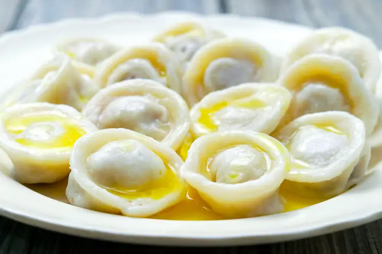 Dumpling with butter on top ready to serve