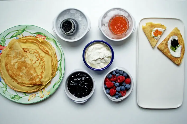 Ready to eat pancake with desired toppings