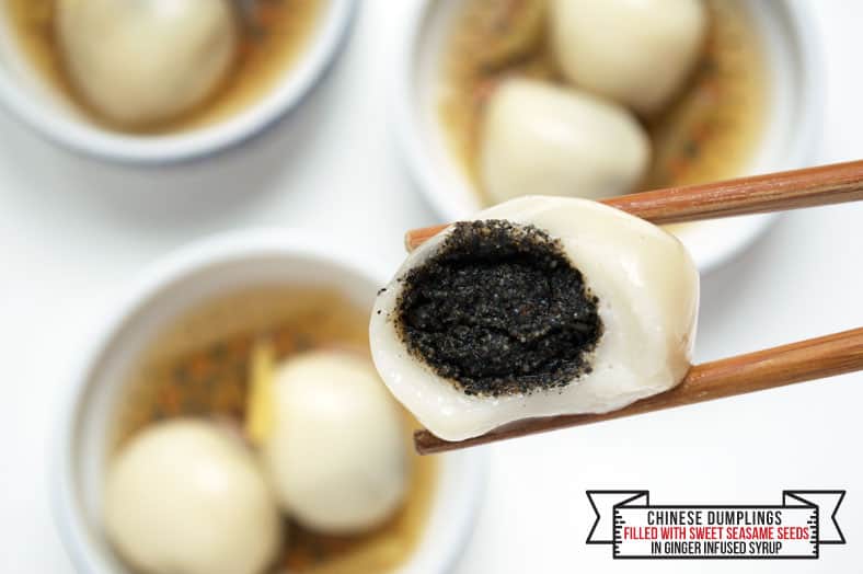 Tangyuan chinese black sesame dumplings yuanxiao