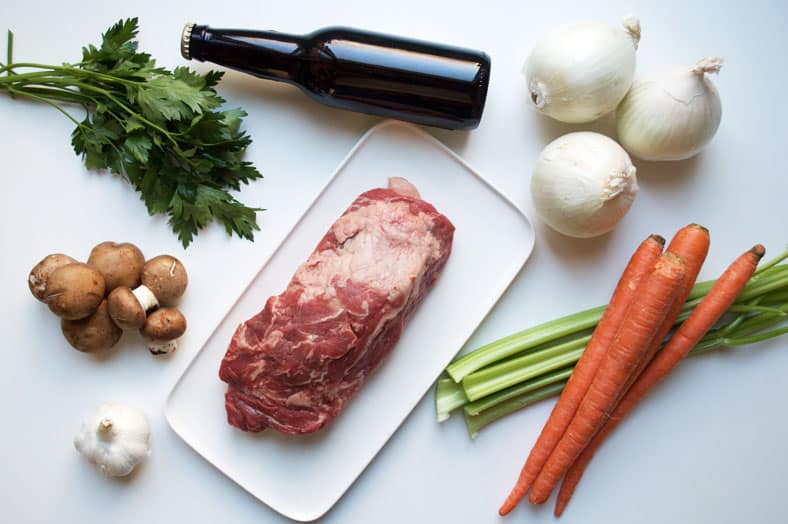 Ingredients - Carrots, onions, garlic, celery, beef