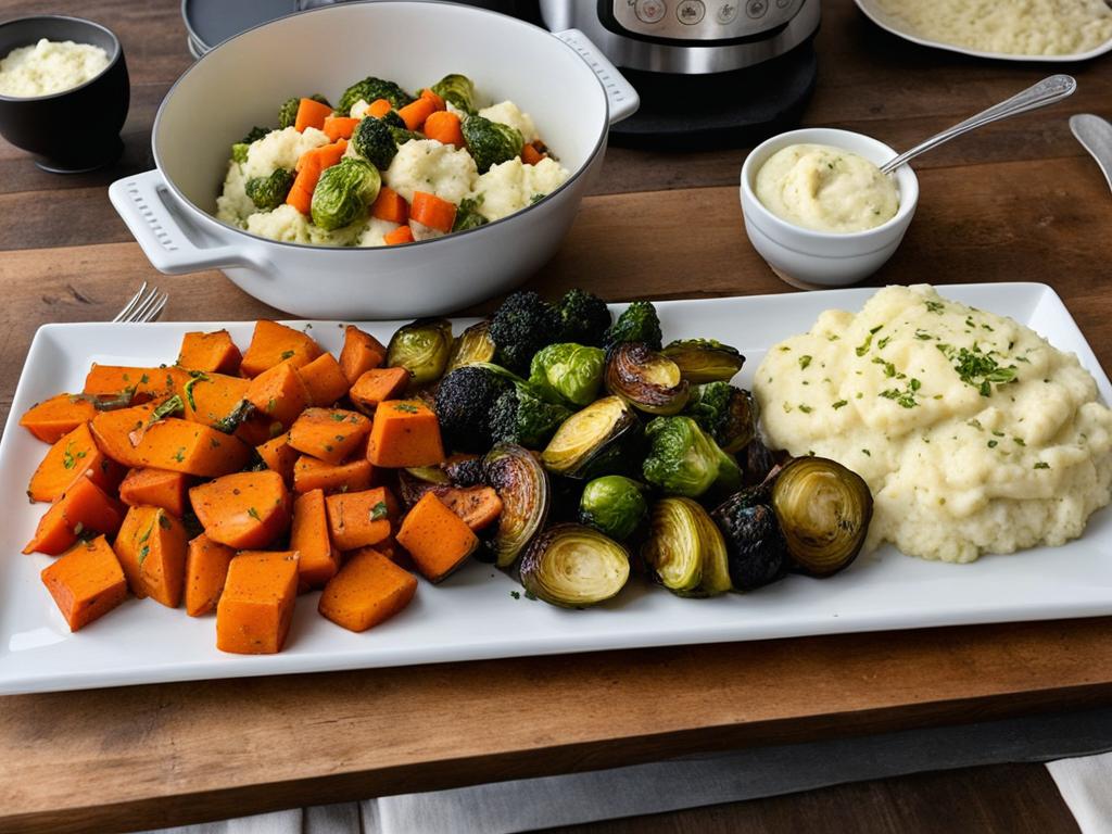 Celiac-friendly gluten-free side dishes with sauce on table