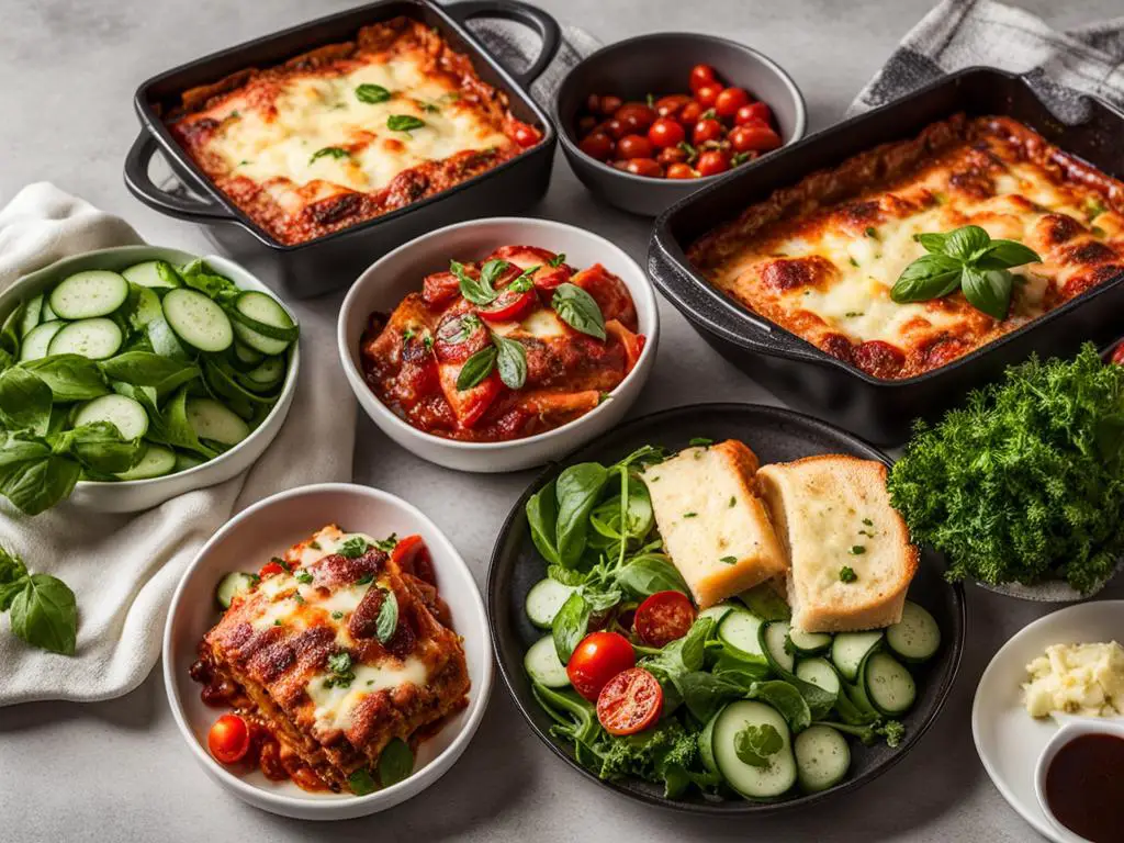 Complementary Lasagna Side Dishes on the table