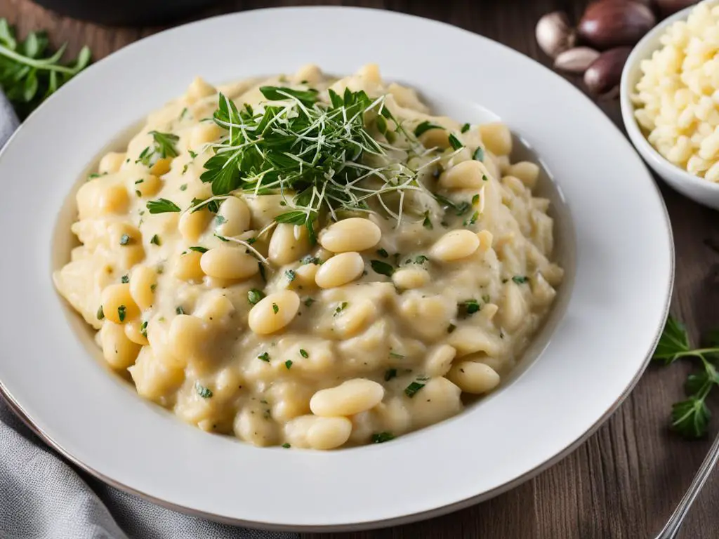 Hearty Mashed Potatoes and Italian White Beans and Coriander