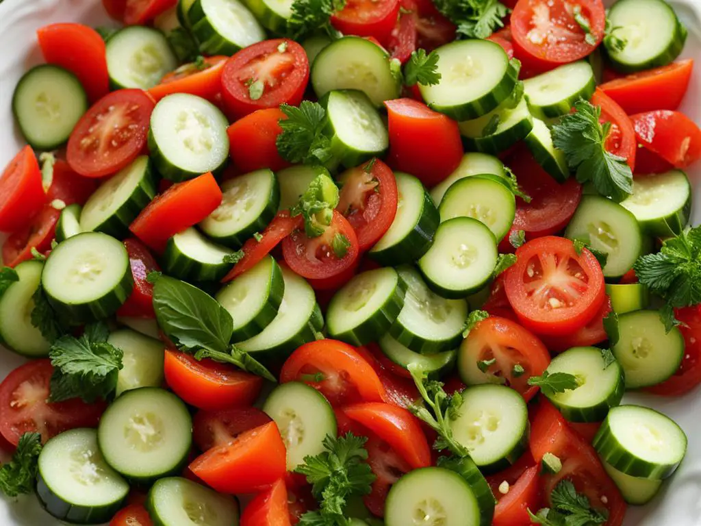 Refreshing Tomato Cucumber Salad with Coriander