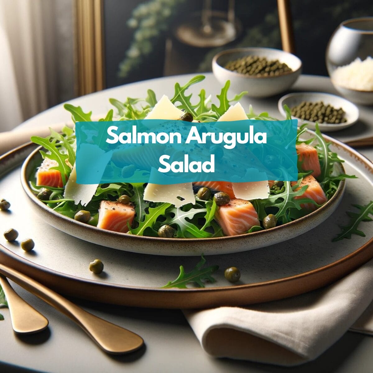 Salmon arugula salad