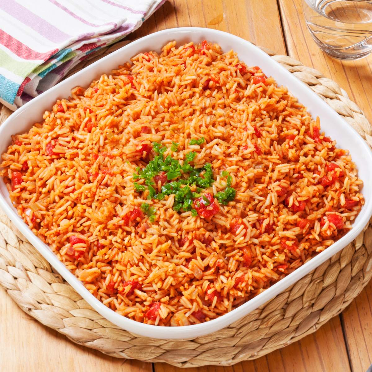 Spanish Rice Dish on the table