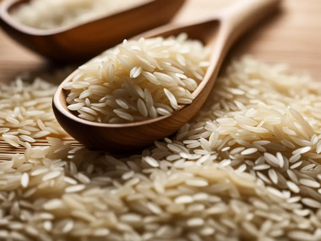 rice with spoon on a table 