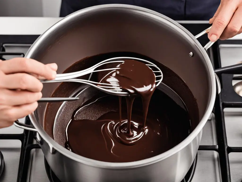 Ganache falling in to pot from whisk beater
