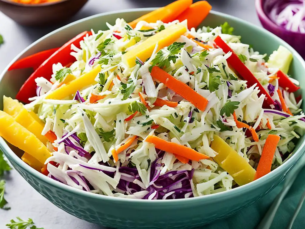 Coleslaw bowl on a table